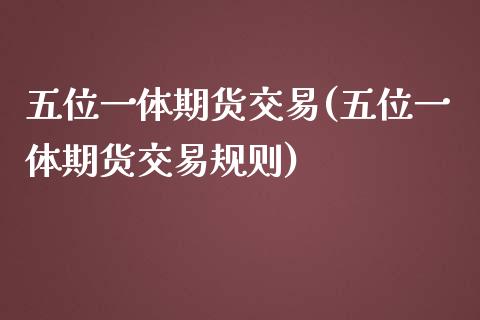 五位一体期货交易(五位一体期货交易规则)