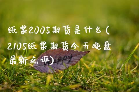 纸浆2005期货是什么(2105纸浆期货今天晚盘最新点评)