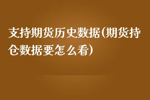 支持期货历史数据(期货持仓数据要怎么看)