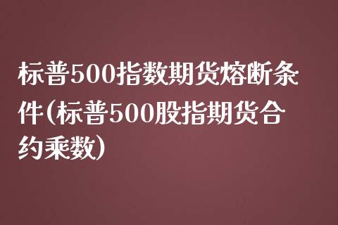 标普500指数期货熔断条件(标普500股指期货合约乘数)