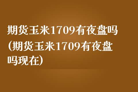 期货玉米1709有夜盘吗(期货玉米1709有夜盘吗现在)