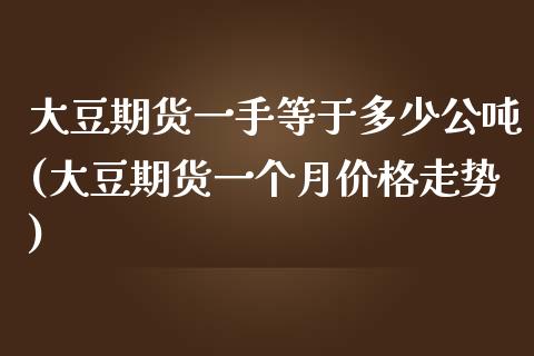 大豆期货一手等于多少公吨(大豆期货一个月价格走势)