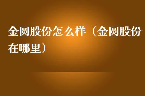 金圆股份怎么样（金圆股份在哪里）