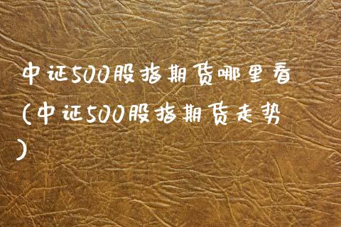 中证500股指期货哪里看(中证500股指期货走势)_https://www.boyangwujin.com_恒指直播间_第1张