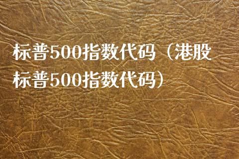 标普500指数代码（港股标普500指数代码）