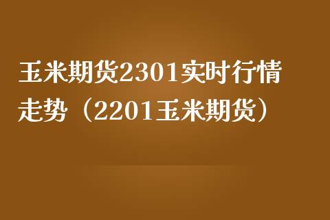 玉米期货2301实时行情走势（2201玉米期货）