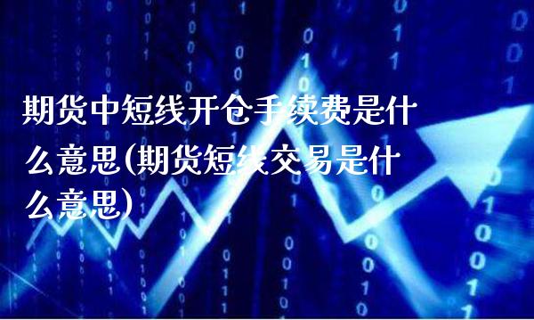 期货中短线开仓手续费是什么意思(期货短线交易是什么意思)_https://www.boyangwujin.com_黄金直播间_第1张