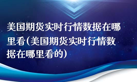 美国期货实时行情数据在哪里看(美国期货实时行情数据在哪里看的)