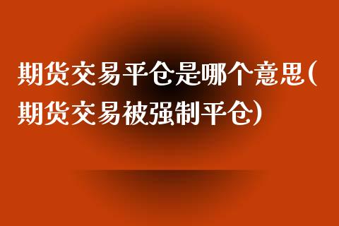 期货交易平仓是哪个意思(期货交易被强制平仓)_https://www.boyangwujin.com_期货直播间_第1张