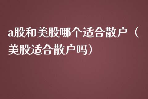 a股和美股哪个适合散户（美股适合散户吗）