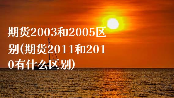 期货2003和2005区别(期货2011和2010有什么区别)