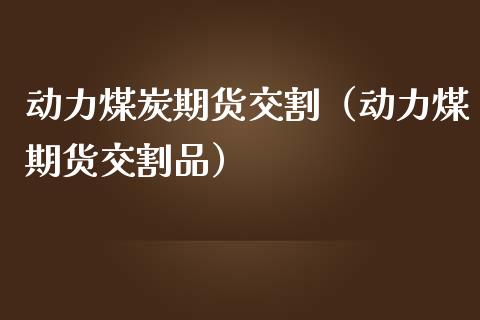 动力煤炭期货交割（动力煤期货交割品）