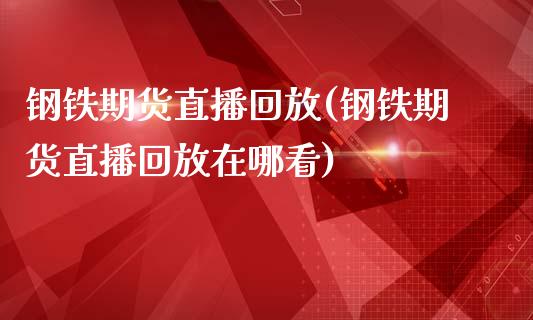 钢铁期货直播回放(钢铁期货直播回放在哪看)