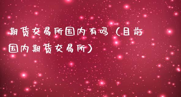 期货交易所国内有吗（目前国内期货交易所）_https://www.boyangwujin.com_期货直播间_第1张