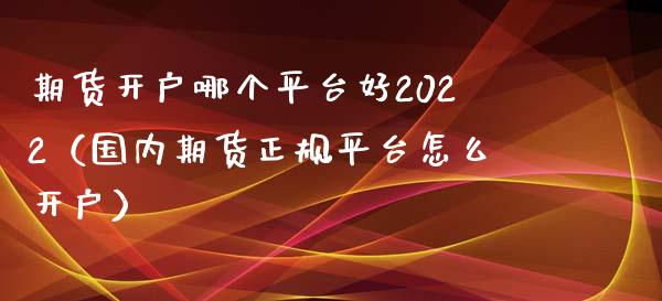 期货开户哪个平台好2022（国内期货正规平台怎么开户）