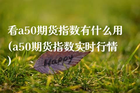 看a50期货指数有什么用(a50期货指数实时行情)