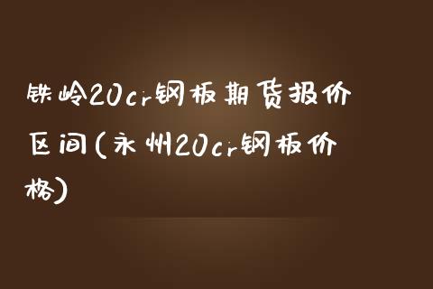 铁岭20cr钢板期货报价区间(永州20cr钢板价格)