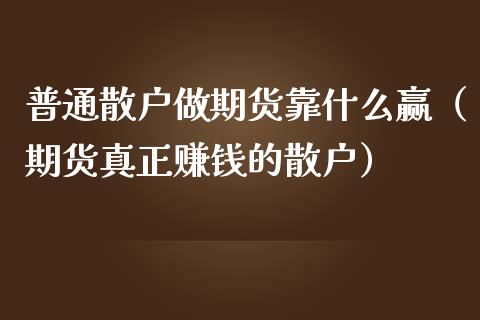 普通散户做期货靠什么赢（期货真正赚钱的散户）_https://www.boyangwujin.com_期货直播间_第1张