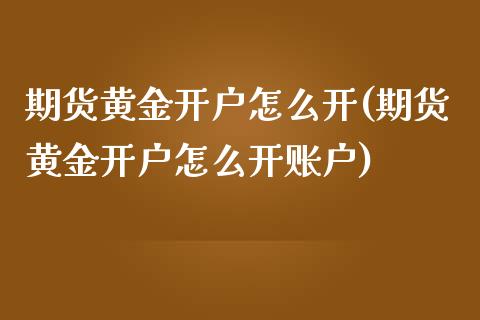 期货黄金开户怎么开(期货黄金开户怎么开账户)