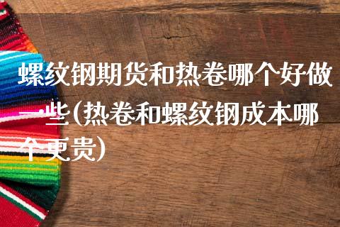 螺纹钢期货和热卷哪个好做一些(热卷和螺纹钢成本哪个更贵)