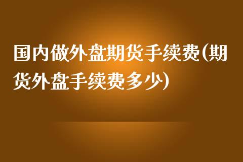 国内做外盘期货手续费(期货外盘手续费多少)