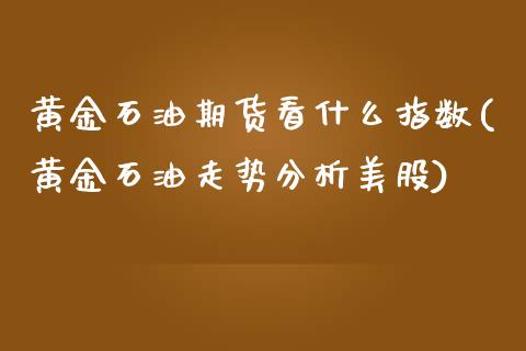 黄金石油期货看什么指数(黄金石油走势分析美股)