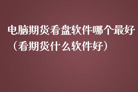 电脑期货看盘软件哪个最好（看期货什么软件好）_https://www.boyangwujin.com_道指期货_第1张