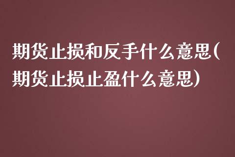 期货止损和反手什么意思(期货止损止盈什么意思)