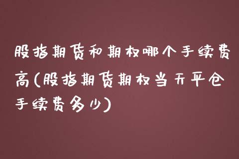 股指期货和期权哪个手续费高(股指期货期权当天平仓手续费多少)_https://www.boyangwujin.com_白银期货_第1张