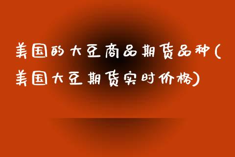 美国的大豆商品期货品种(美国大豆期货实时价格)