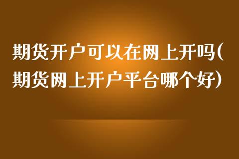 期货开户可以在网上开吗(期货网上开户平台哪个好)