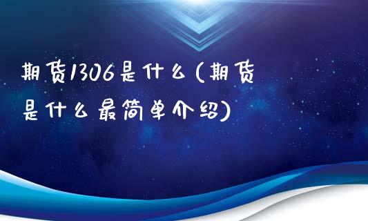 期货1306是什么(期货是什么最简单介绍)_https://www.boyangwujin.com_期货科普_第1张