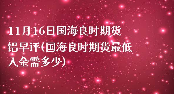 11月16日国海良时期货铝早评(国海良时期货最低入金需多少)