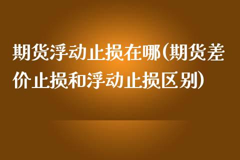 期货浮动止损在哪(期货差价止损和浮动止损区别)