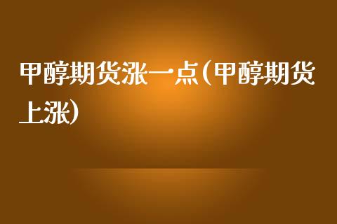 甲醇期货涨一点(甲醇期货上涨)_https://www.boyangwujin.com_纳指期货_第1张