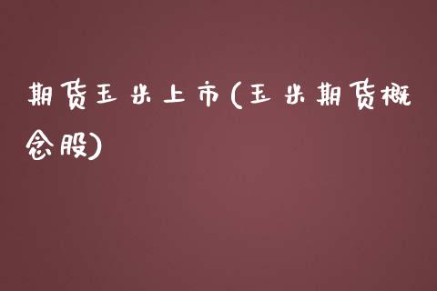 期货玉米上市(玉米期货概念股)_https://www.boyangwujin.com_期货直播间_第1张