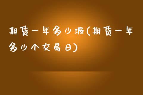 期货一年多少波(期货一年多少个交易日)