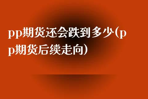 pp期货还会跌到多少(pp期货后续走向)