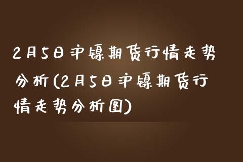 2月5日沪镍期货行情走势分析(2月5日沪镍期货行情走势分析图)