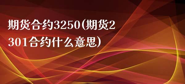 期货合约3250(期货2301合约什么意思)