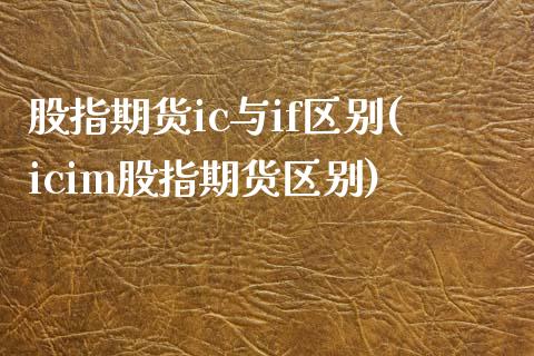 股指期货ic与if区别(icim股指期货区别)_https://www.boyangwujin.com_期货直播间_第1张