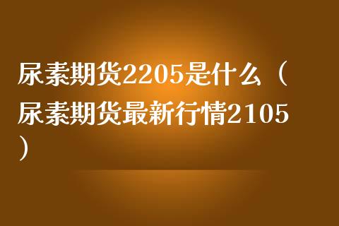 尿素期货2205是什么（尿素期货最新行情2105）