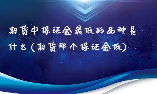 期货中保证金最低的品种是什么(期货那个保证金低)