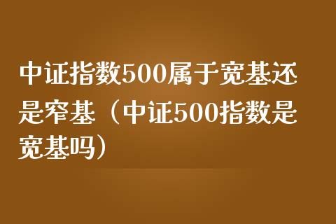 中证指数500属于宽基还是窄基（中证500指数是宽基吗）