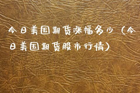 今日美国期货涨幅多少（今日美国期货股市行情）