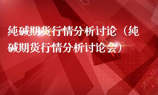 纯碱期货行情分析讨论（纯碱期货行情分析讨论会）