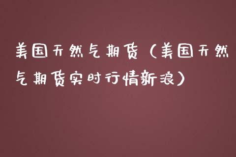 美国天然气期货（美国天然气期货实时行情新浪）