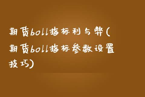 期货boll指标利与弊(期货boll指标参数设置技巧)