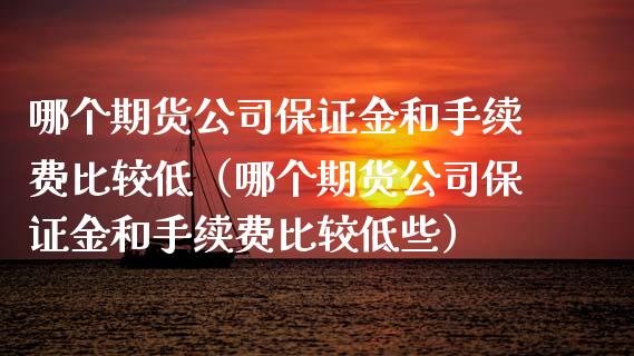 哪个期货公司保证金和手续费比较低（哪个期货公司保证金和手续费比较低些）