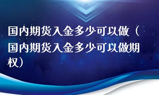 国内期货入金多少可以做（国内期货入金多少可以做期权）